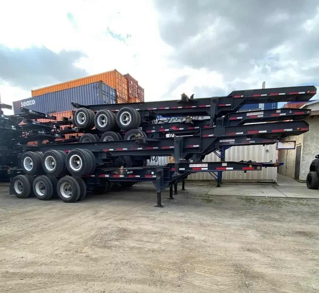 20ft tri axle chassis trailer side view 20ft tri axle chassis trailer side view