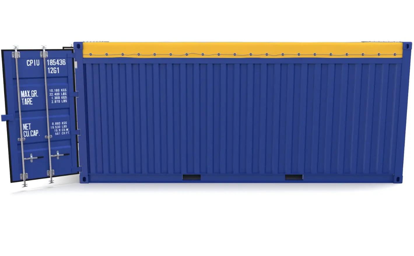 20ft open top container side view open doors 20ft open top container side view open doors
