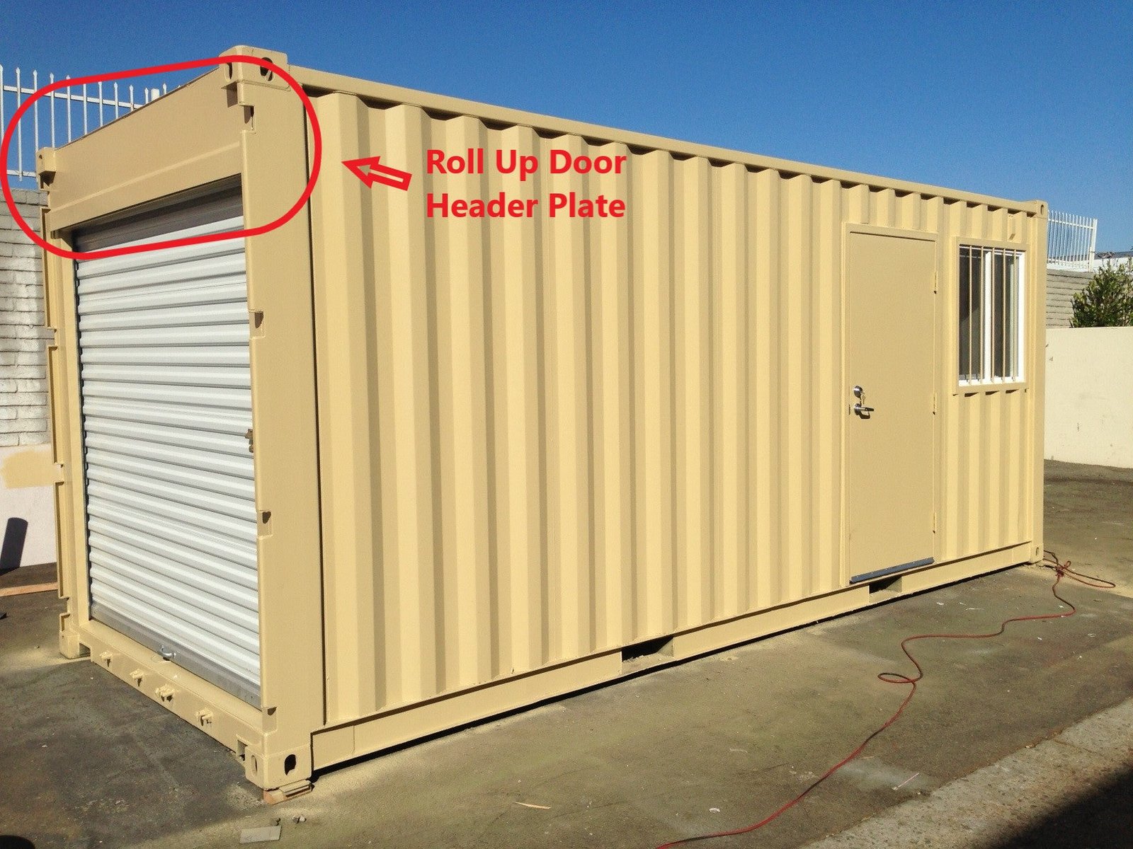 shipping container 7' wide rollup door header plate shipping container 7' wide rollup door header plate