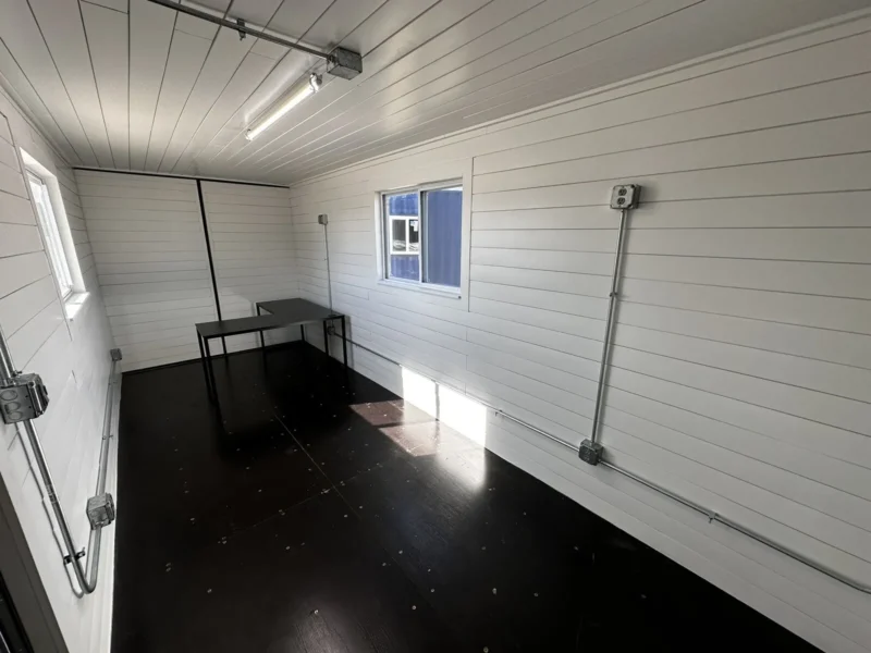 20ft 20’ slate gray shiplap 120v shipping container office mini split 20ft 20’ slate gray shiplap 120v shipping container office mini split