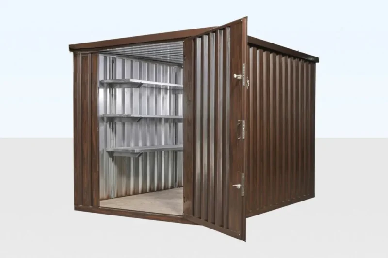 wood effect flat packed storage container 2m x 2.1m wood effect flat packed storage container 2m x 2.1m