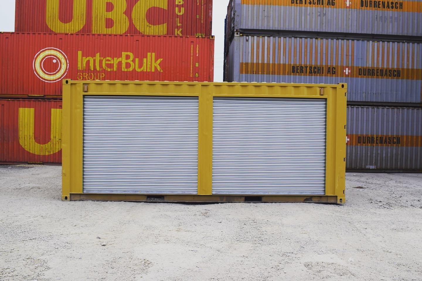 yellow 20ft used container – dual side roll up doors yellow 20ft used container – dual side roll up doors
