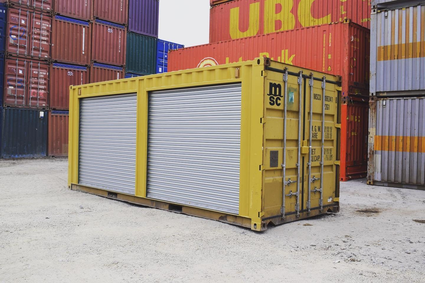 yellow 20ft used container – dual side roll up doors yellow 20ft used container – dual side roll up doors