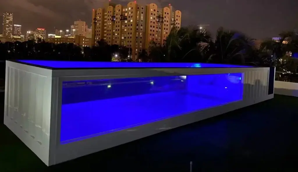 factory prefabricated 40 foot shipping container with pool and acrylic window for outdoor spa factory prefabricated 40 foot shipping container with pool and acrylic window for outdoor spa