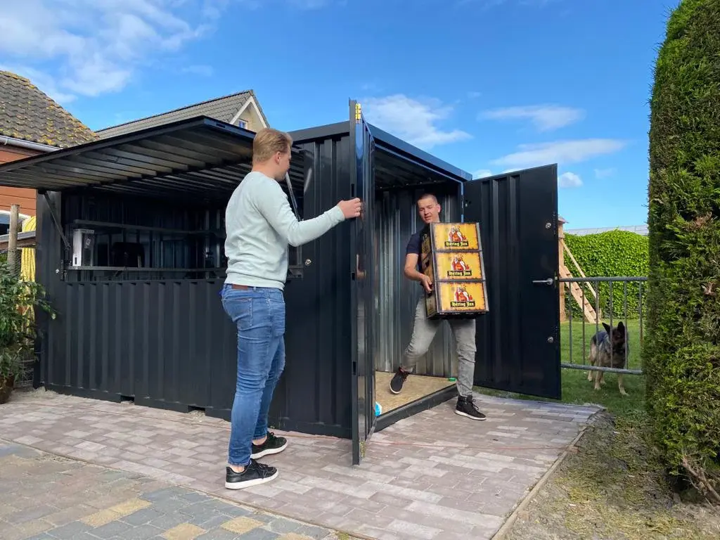 xl 4×3 meter demountable bar container, blue ral 5015 xl 4×3 meter demountable bar container, blue ral 5015