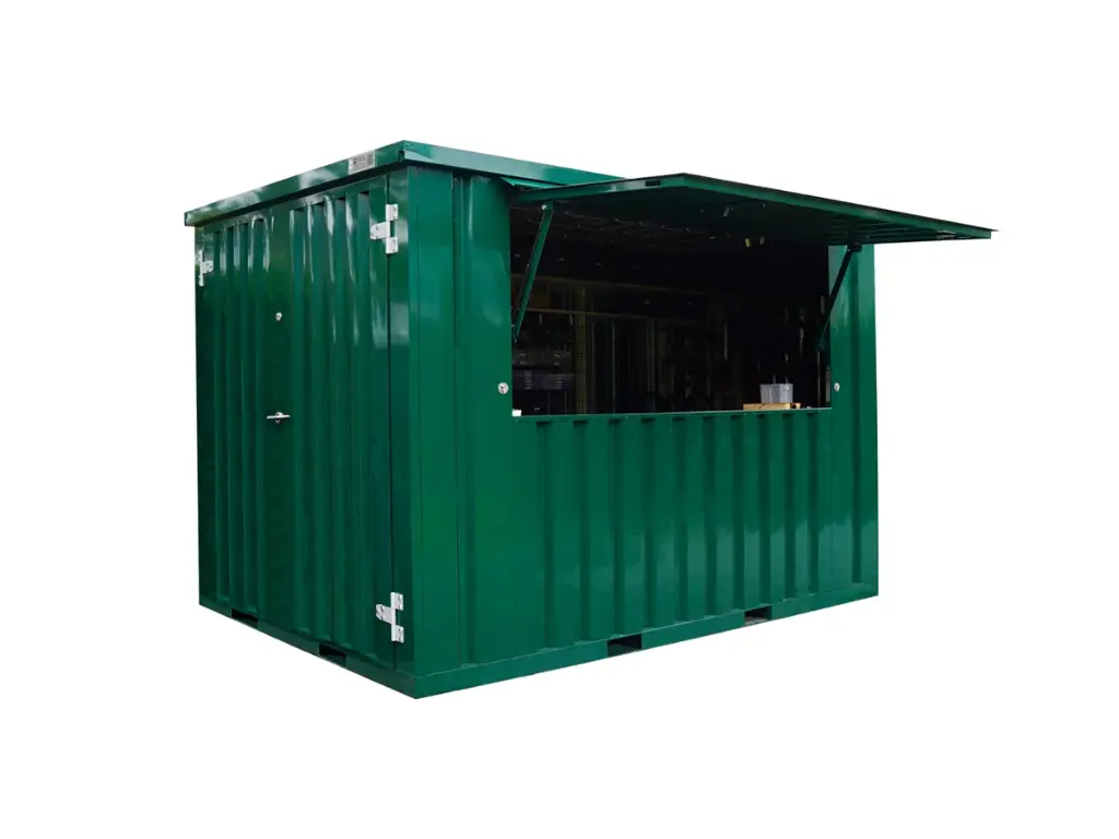 xl 3×2 m demountable bar container, green ral 6016 xl 3×2 m demountable bar container, green ral 6016