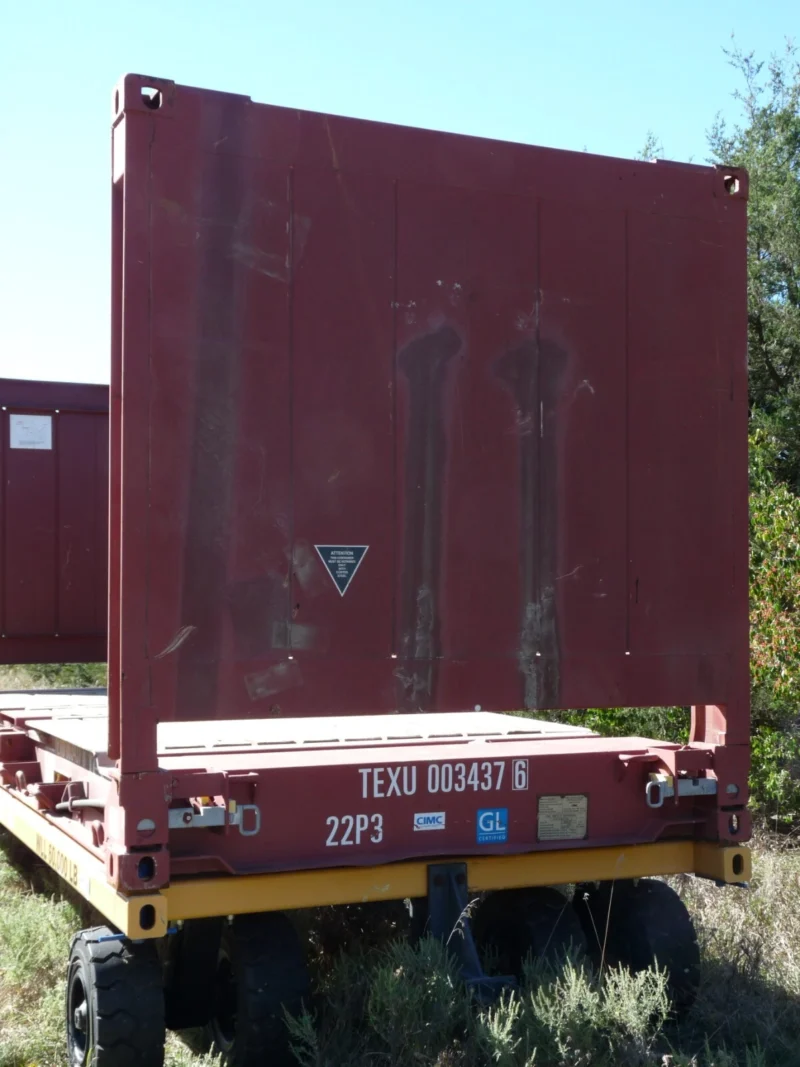 20′ flat rack shipping container – one trip, for equipment, oversize items 20′ flat rack shipping container – one trip, for equipment, oversize items
