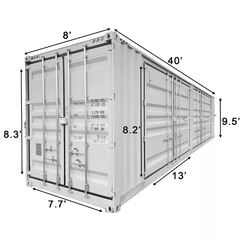 40ft shipping container with 4 side doors 40ft shipping container with 4 side doors